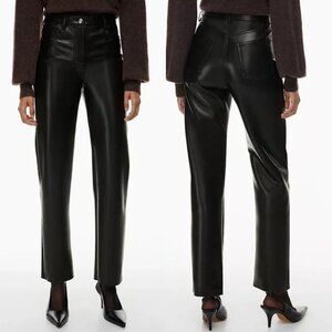 WILFRED (Aritzia) 0 The Melina Pant HR Straight Leg Vegan Leather Soft Sheen